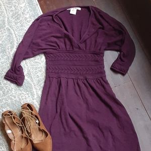 V neck sweater dress